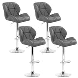 Artiss Set of 4 Kitchen Bar Stools - Grey and Chrome