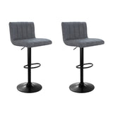 Artiss Set of 2 Bar Stools PU Leather Line Style - Grey