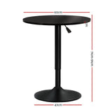 Artiss Adjustable Bar Table Gas Lift Wood Metal - Black