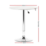 Artiss Adjustable Bar Table Gas Lift Wood Metal - White and Chrome