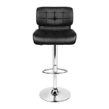 Artiss Set of 2 PU Leather Gas Lift Bar Stools - Black and Chrome