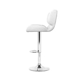 Artiss Set of 4 PU Leather Gas Lift Bar Stools - White and Chrome