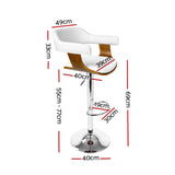 Artiss Wooden PU Leather Bar Stool - White and Chrome