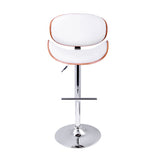 Artiss Set of 2 Wooden PU Leather Gas Lift Bar Stools - Chrome and White