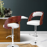 Artiss Wooden Bar Stools Bar Stool Kitchen Dining Chairs Gas Lift Bella White