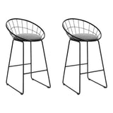 Artiss Set of 2 Bar Stools Steel Fabric - Grey and Black