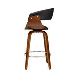 Artiss Swivel PU Leather Bar Stool - Wood and Black