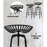 Artiss Bar Stool Retro Industrial Style Iron - Black