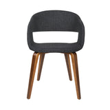 Artiss Set of 2 Timber Wood and Fabric Dining Chairs - Charcoal