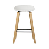 Artiss Set of 2 Wooden Square Footrest Bar Stools - White