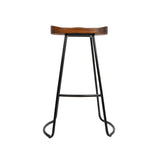 Artiss Set of 4 Elm Wood Backless Bar Stools 75cm - Black