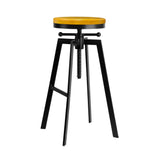 Artiss Adjustable Height Swivel Bar Stool - Black and Wood