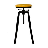 Artiss Adjustable Height Swivel Bar Stool - Black and Wood