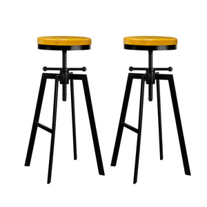 Artiss 2x Vintage Bar Stools Kitchen Stool Industrial Barstools Metal Swivel