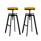 Artiss 2x Vintage Bar Stools Kitchen Stool Industrial Barstools Metal Swivel