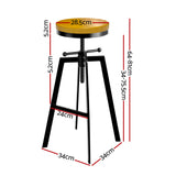 Artiss 2x Vintage Bar Stools Kitchen Stool Industrial Barstools Metal Swivel