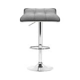 Artiss Set of 2 Fabric Bar Stools Swivel Bar Stools- Grey Chrome