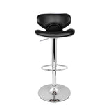 Artiss Set of 2 Bar Stools PU Leather Gas Lift - Black