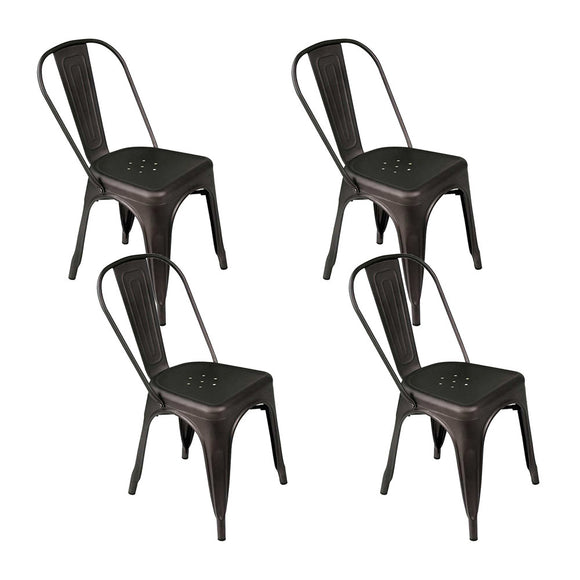 Artiss Set of 4 Metal Bar Stools - Gunmetal