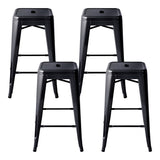 Artiss Set of 4 Metal Backless Bar Stools - Black