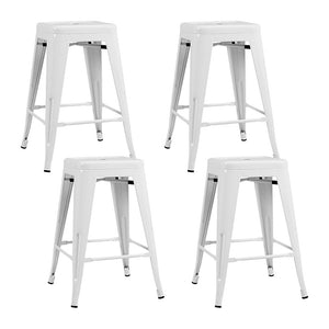 Artiss Set of 4 Replica Tolix Bar Stools Metal Bar Stool Kitchen Cafe Chair 61cm White