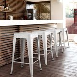 Artiss Set of 4 Replica Tolix Bar Stools Metal Bar Stool Kitchen Cafe Chair 61cm White