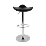 Artiss Set of 2 Gas Lift Bar Stools PU Leather - Black and Chrome