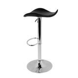 Artiss Set of 2 Gas Lift Bar Stools PU Leather - Black and Chrome