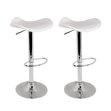 Artiss Set of 2 Gas Lift Bar Stools PU Leather - White and Chrome