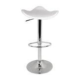 Artiss Set of 2 Gas Lift Bar Stools PU Leather - White and Chrome