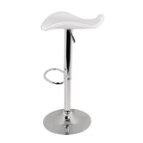 Artiss Set of 2 Gas Lift Bar Stools PU Leather - White and Chrome