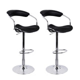 Artiss Set of 2 PU Leather Bar Stools- Chrome and Black