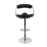 Artiss Set of 2 PU Leather Bar Stools- Chrome and Black