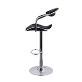 Artiss Set of 2 PU Leather Bar Stools- Chrome and Black