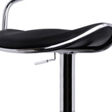 Artiss Set of 2 PU Leather Bar Stools- Chrome and Black