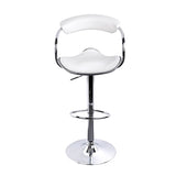 Artiss Set of 2 PU Leather Bar Stools- Chrome and White