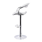 Artiss Set of 2 PU Leather Bar Stools- Chrome and White