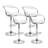 Artiss Set of 4 PU Leather Bar Stools- Chrome and White