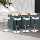 Artiss Set of 4 PU Leather Bar Stools- Chrome and White