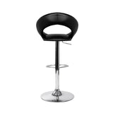 Artiss Set of 2 PU Leather Gas Lift Bar Stools - Chrome and Black