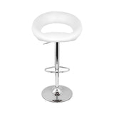 Artiss Set of 2 PU Leather Gas Lift Bar Stools - Chrome and White