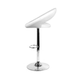 Artiss Set of 2 PU Leather Gas Lift Bar Stools - Chrome and White