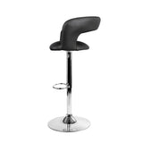 Artiss Set of 2 Gas Lift Swivel Bar Stool PU Leather - Chrome and Black