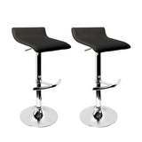 Artiss Set of 2 PU Leather Wave Style Bar Stools - Black