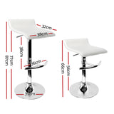 Artiss Set of 2 PU Leather Wave Style Bar Stools - White