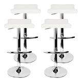 Artiss Set of 4 PU Leather Wave Style Bar Stools - White