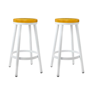 Artiss Set of 2 Wooden Stackable Bar Stools - White and Wood