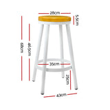 Artiss Set of 2 Wooden Stackable Bar Stools - White and Wood