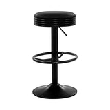 Artiss Set of 2 PU Leather Swivel Backless Bar Stools - Black