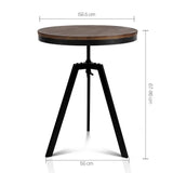 Artiss Elm Wood Round Dining Table - Dark Brown